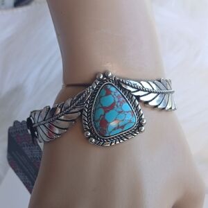 Paparazzi Silver Bracelet with Turquoise Stone